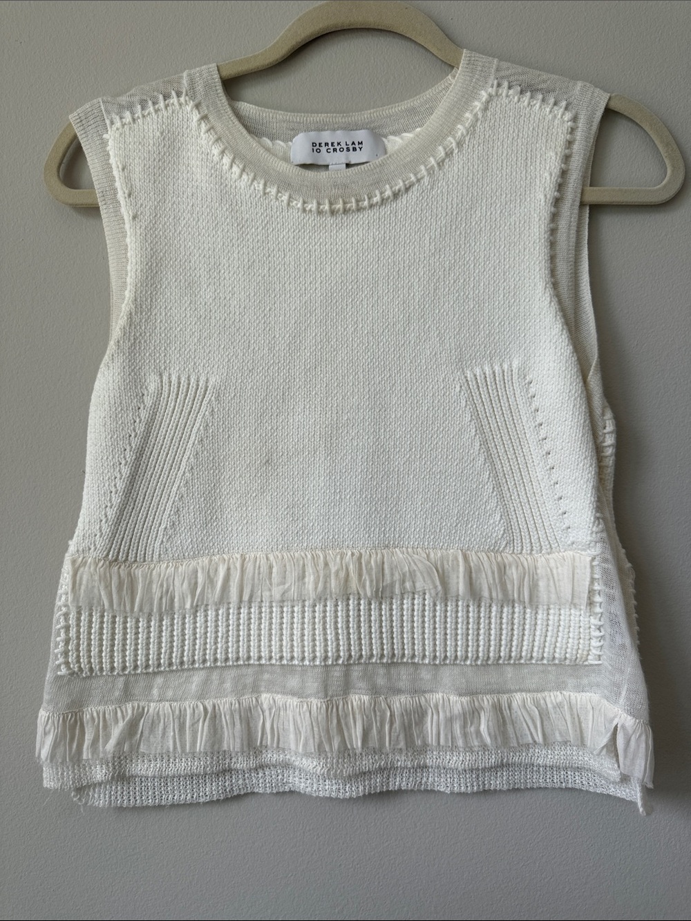 Derek Lam 10 Crosby Cream Knit Crewneck Top